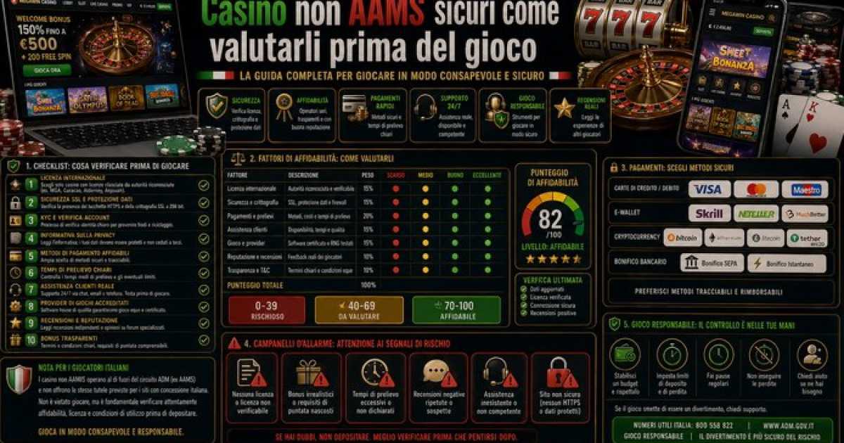 Casino non AAMS sicuri come valutarli prima del gioco 